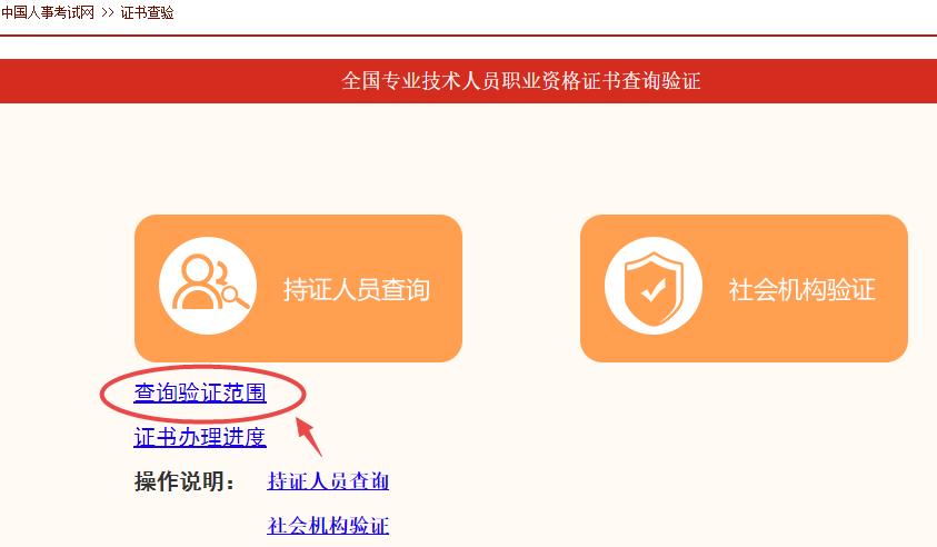中國人事考試網(wǎng)資格證書查詢驗(yàn)證范圍