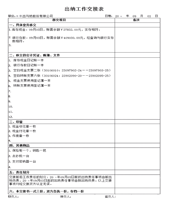 資金報表的編制及出納工作交接，干貨！