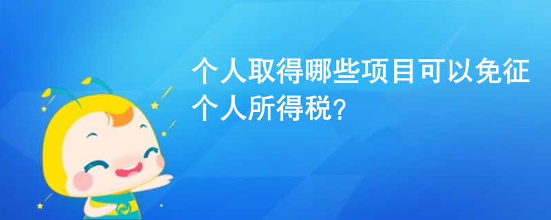 個人取得哪些項目可以免征個人所得稅？