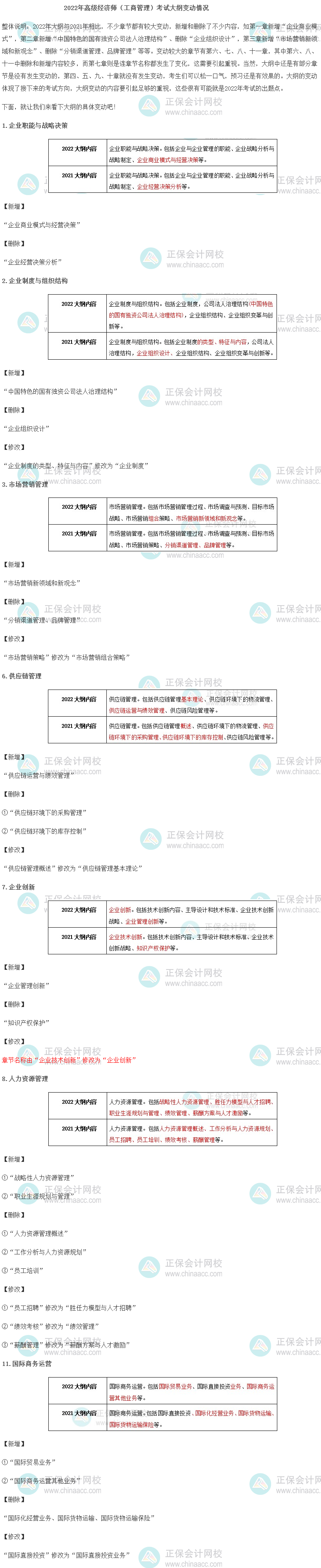 2022年高級經(jīng)濟師工商管理考試大綱變化