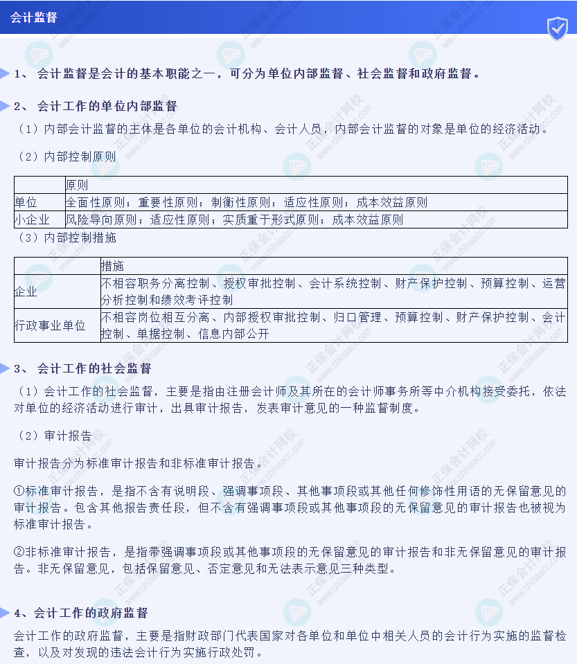 《經(jīng)濟(jì)法基礎(chǔ)》30天重要知識點打卡！第4天：會計監(jiān)督