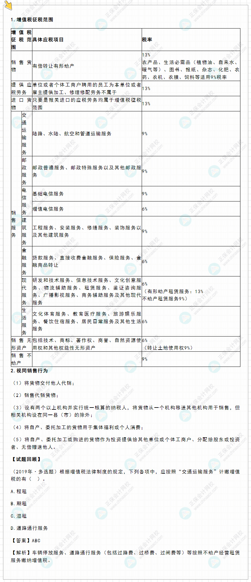 2022年初級會計《經(jīng)濟法基礎(chǔ)》高頻考點：增值稅征稅范圍