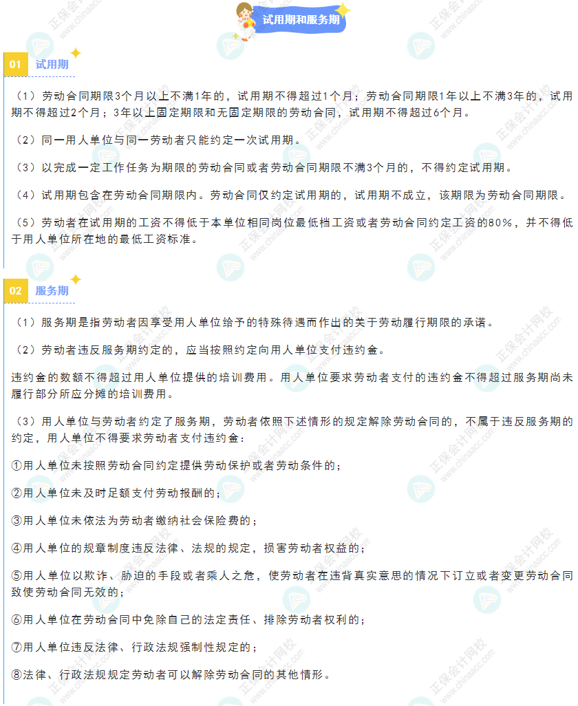 《經濟法基礎》30天重要知識點打卡！第27天：試用期和服務期