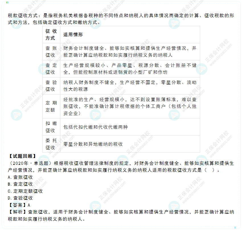 2022年《經(jīng)濟(jì)法基礎(chǔ)》高頻考點(diǎn):稅款征收方式