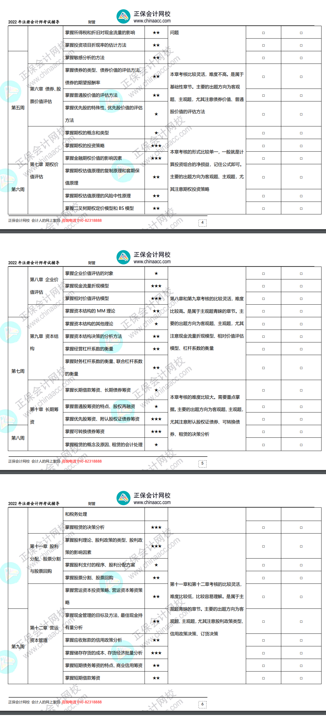 2022年注冊會計師《財務(wù)成本管理》基礎(chǔ)階段學(xué)習(xí)計劃表！