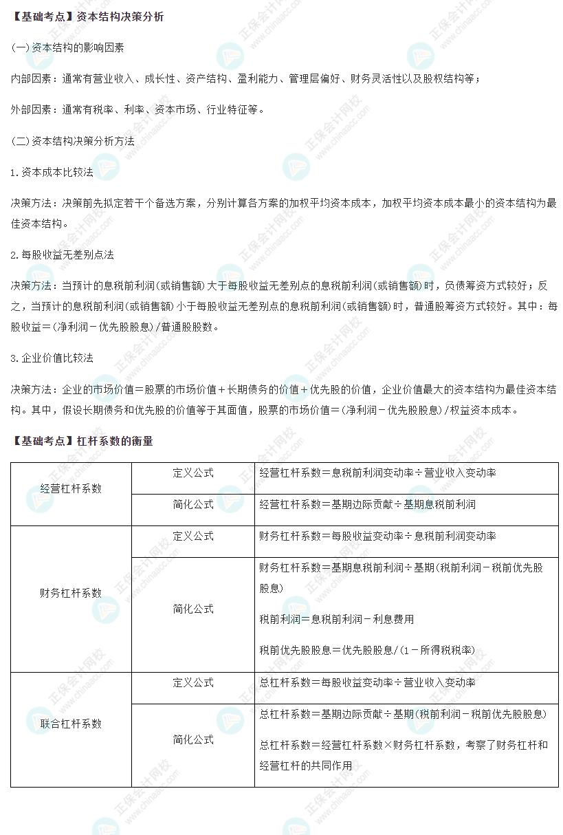 2022注會《財管》基礎(chǔ)備考階段必備考點