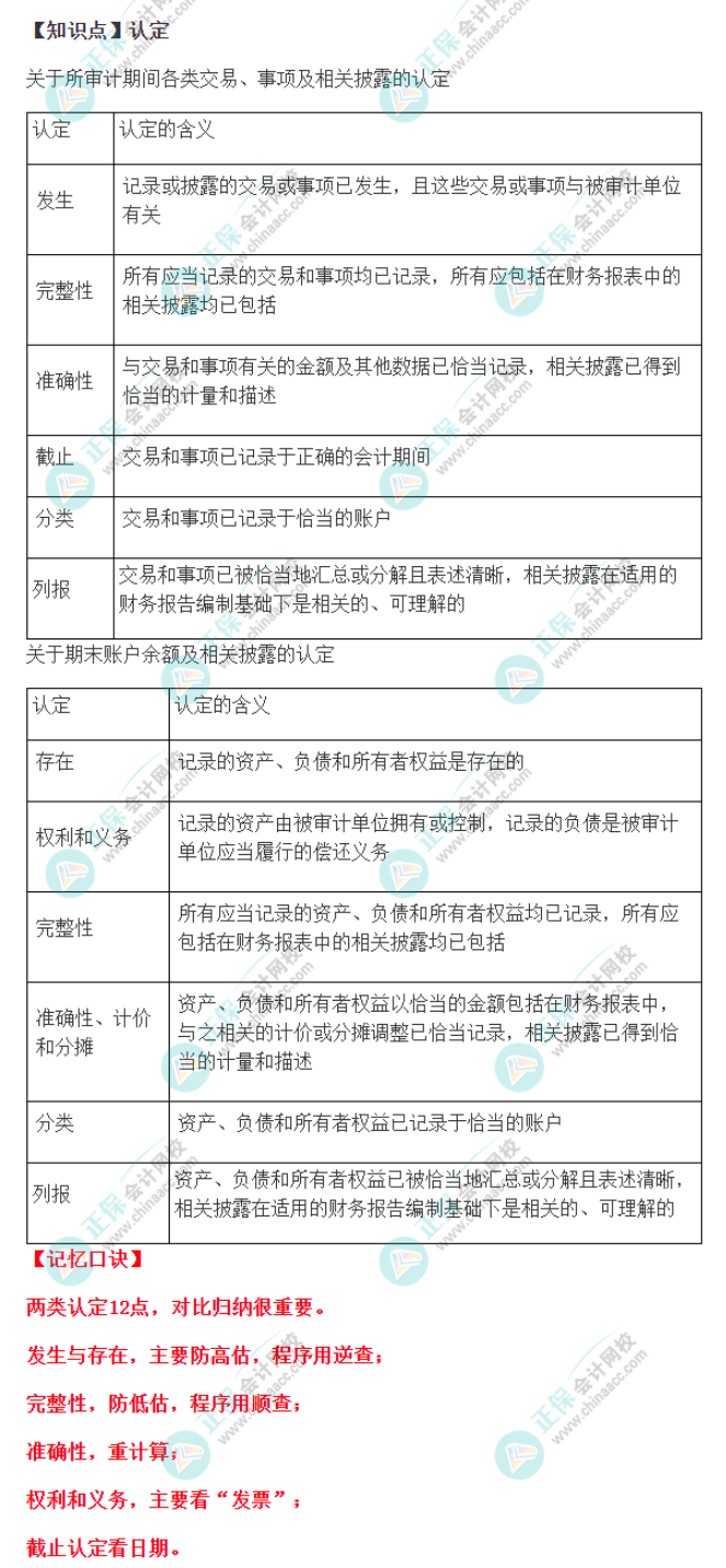 2022注冊會計師《審計》速記口訣（二）