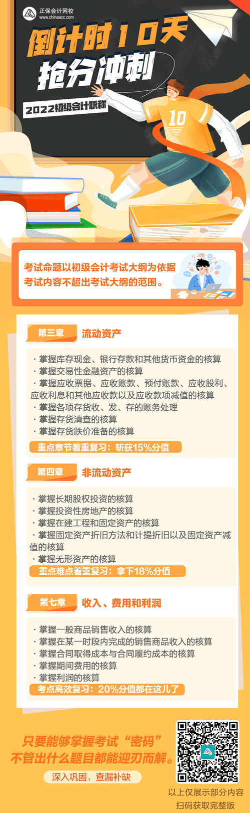 2022年初級會計(jì)倒計(jì)時10天！今日學(xué)習(xí)回顧重點(diǎn)：考綱掌握點(diǎn)