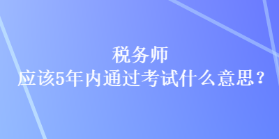 稅務(wù)師應(yīng)該5年內(nèi)通過考試什么意思？