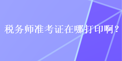 稅務(wù)師準(zhǔn)考證在哪打印?。? suffix=