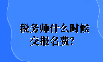 稅務(wù)師什么時候 交報名費？