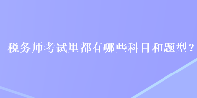 稅務(wù)師考試?yán)锒加心男┛颇亢皖}型？