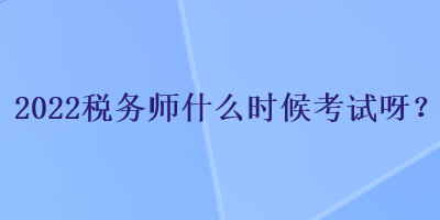 2022稅務(wù)師什么時(shí)候考試呀？