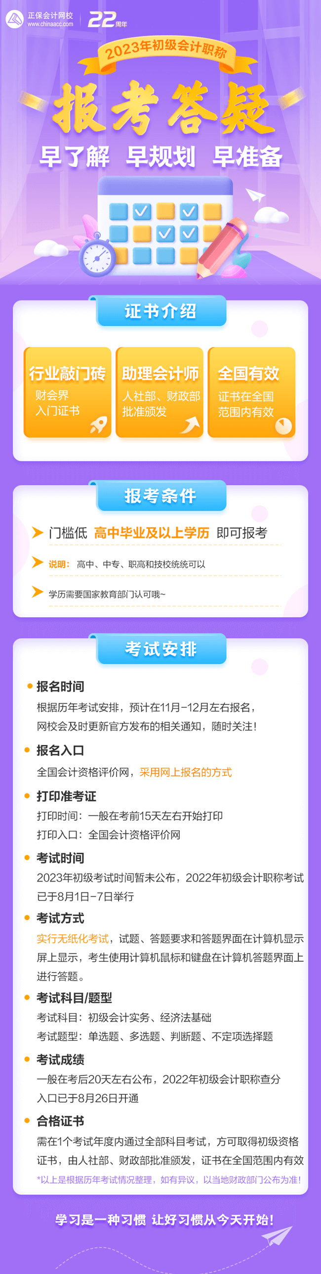 2023初級會計職稱報考答疑一覽 早了解 早規(guī)劃 早準(zhǔn)備！