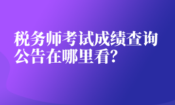 稅務(wù)師考試成績查詢 公告在哪里看？