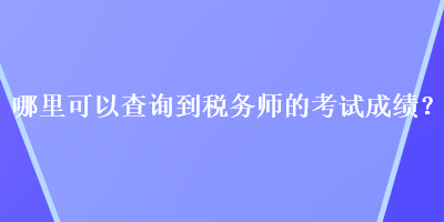 哪里可以查詢到稅務(wù)師的考試成績(jī)？