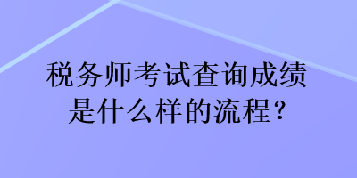 稅務(wù)師考試查詢成績(jī)是什么樣的流程？