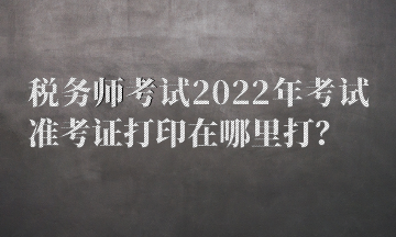 稅務(wù)師考試2022年考試準考證打印在哪里打？