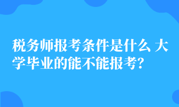 稅務(wù)師報考條件是什么 大學(xué)畢業(yè)的能不能報考？