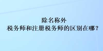 除名稱外稅務(wù)師和注冊稅務(wù)師的區(qū)別在哪？