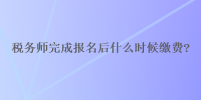 稅務(wù)師完成報名后什么時候繳費？