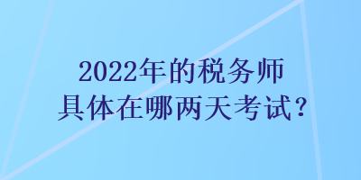 2022年的稅務(wù)師具體在哪兩天考試？