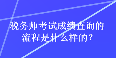 稅務(wù)師考試成績(jī)查詢的流程是什么樣的？