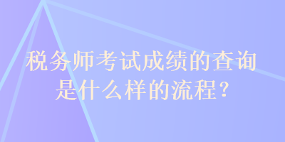 稅務(wù)師考試成績的查詢是什么樣的流程？