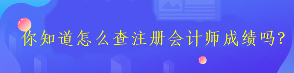 你知道怎么查注冊(cè)會(huì)計(jì)師成績(jī)嗎？