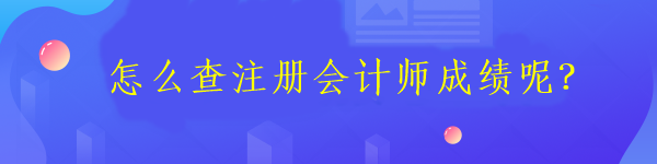 怎么查注冊會計(jì)師成績呢？