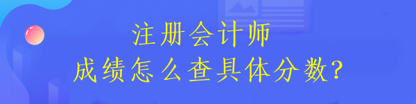 注冊會計師成績怎么查具體分數(shù)？