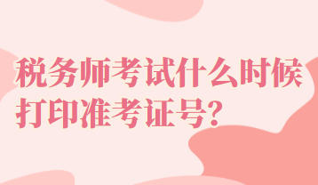 稅務(wù)師考試什么時候打印準(zhǔn)考證號？