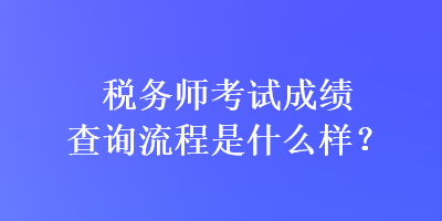 稅務(wù)師考試成績(jī)查詢流程是什么樣？