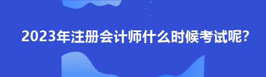 2023年注冊會計師什么時候考試呢？