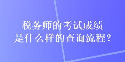 稅務(wù)師的考試成績是什么樣的查詢流程？