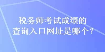 稅務(wù)師考試成績(jī)的查詢?nèi)肟诰W(wǎng)址是哪個(gè)？