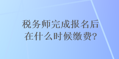 稅務(wù)師完成報名后在什么時候繳費？