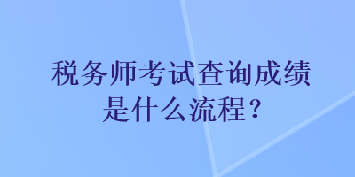 稅務(wù)師考試查詢成績(jī)是什么流程？