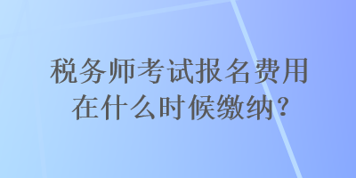 稅務(wù)師考試報(bào)名費(fèi)用在什么時(shí)候繳納？