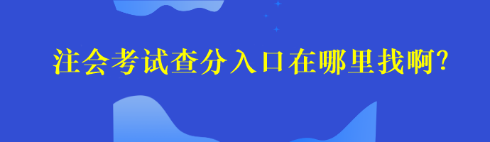 注會考試查分入口在哪里找啊？