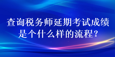 查詢(xún)稅務(wù)師延期考試成績(jī)是個(gè)什么樣的流程？