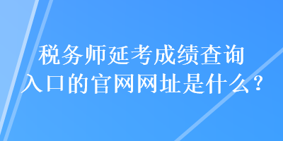 稅務(wù)師延考成績查詢?nèi)肟诘墓倬W(wǎng)網(wǎng)址是什么？