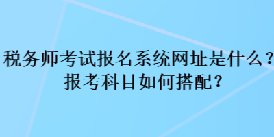 稅務(wù)師考試報(bào)名系統(tǒng)網(wǎng)址是什么？報(bào)考科目如何搭配？