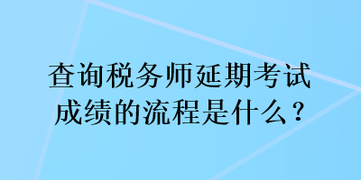 查詢稅務(wù)師延期考試成績(jī)的流程是什么？