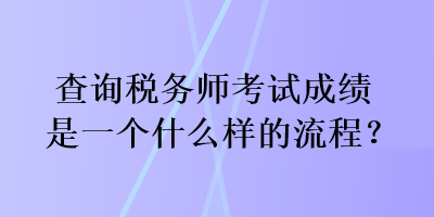 查詢稅務(wù)師考試成績(jī)是一個(gè)什么樣的流程？