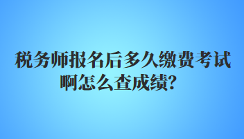 稅務(wù)師報(bào)名后多久繳費(fèi)考試啊怎么查成績(jī)？