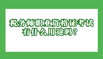 稅務師職業(yè)資格證考試有什么用途嗎？