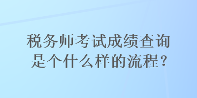 稅務(wù)師考試成績查詢是個什么樣的流程？