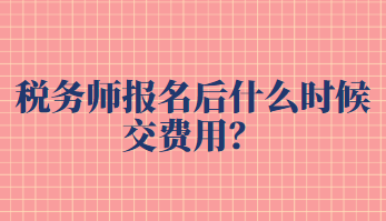 稅務(wù)師報(bào)名后什么時(shí)候交費(fèi)用？