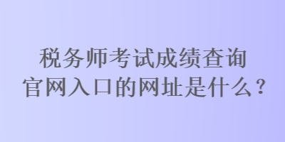 稅務(wù)師考試成績查詢官網(wǎng)入口的網(wǎng)址是什么？